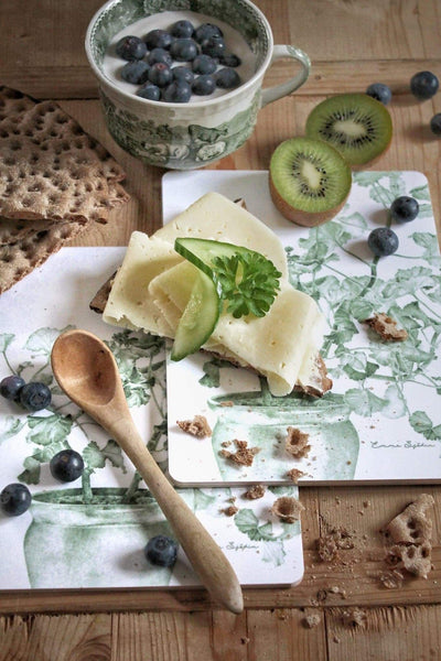 Smørbrødfjøl/Skjærefjøl Blå/grønn pelargonium